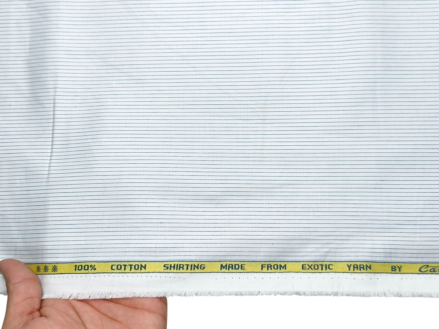 Canetti Italy 100% Cotton Premium Shirting Fabric (White , Striped)