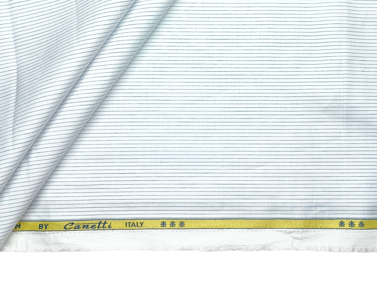 Canetti Italy 100% Cotton Premium Shirting Fabric (White , Striped)