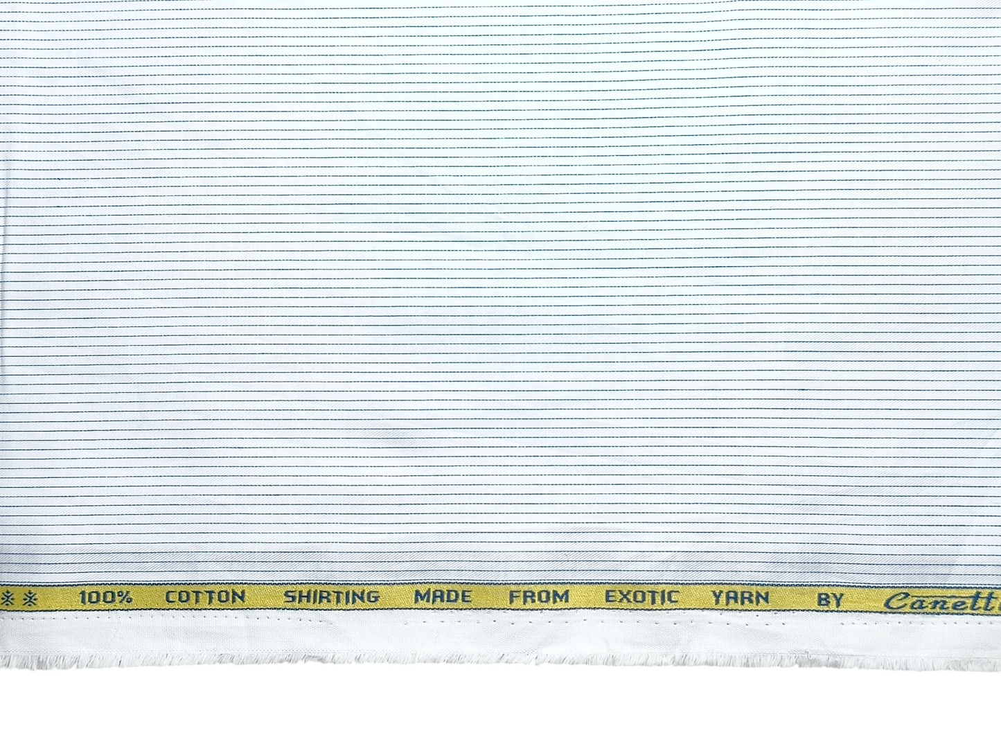 Canetti Italy 100% Cotton Premium Shirting Fabric (White , Striped)