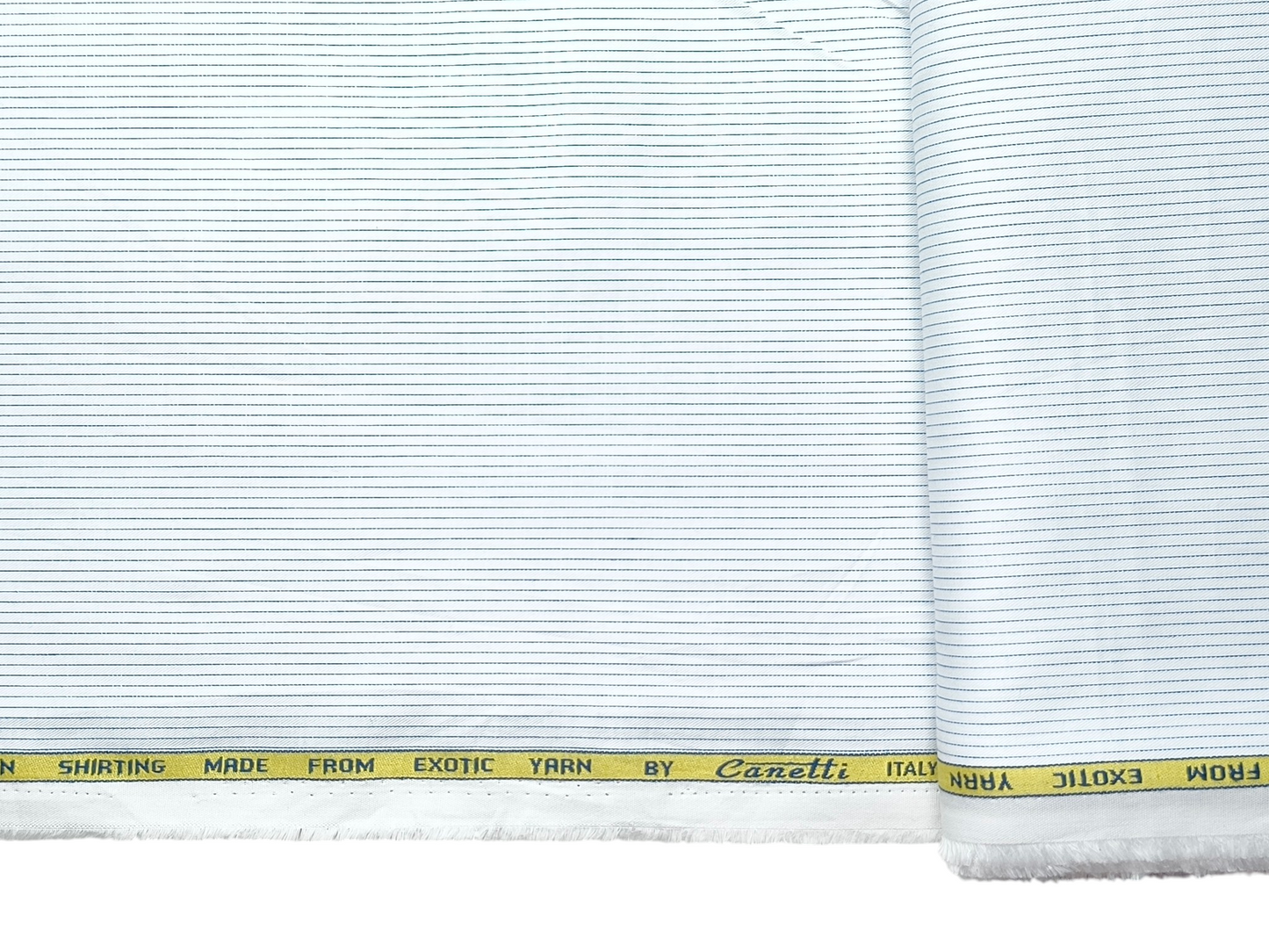 Canetti Italy 100% Cotton Premium Shirting Fabric (White , Striped)