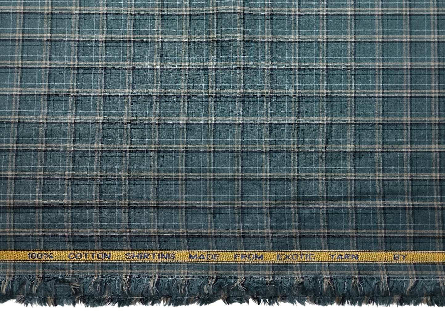 Canetti Italy 100% Cotton Premium Shirting Fabric (Teal Green, Checks)