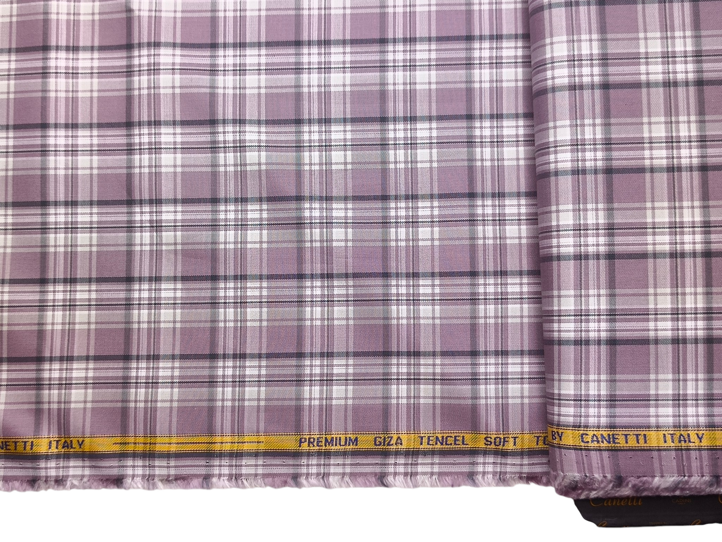 Canetti Italy Premium Tencel Giza Soft Touch Shirting Fabric (Lavender , Checks)