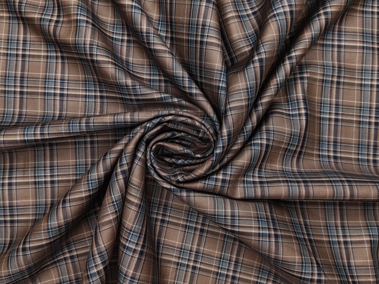 Canetti Italy Premium Tencel Giza Soft Touch Shirting Fabric (Coffee Brown , Checks)