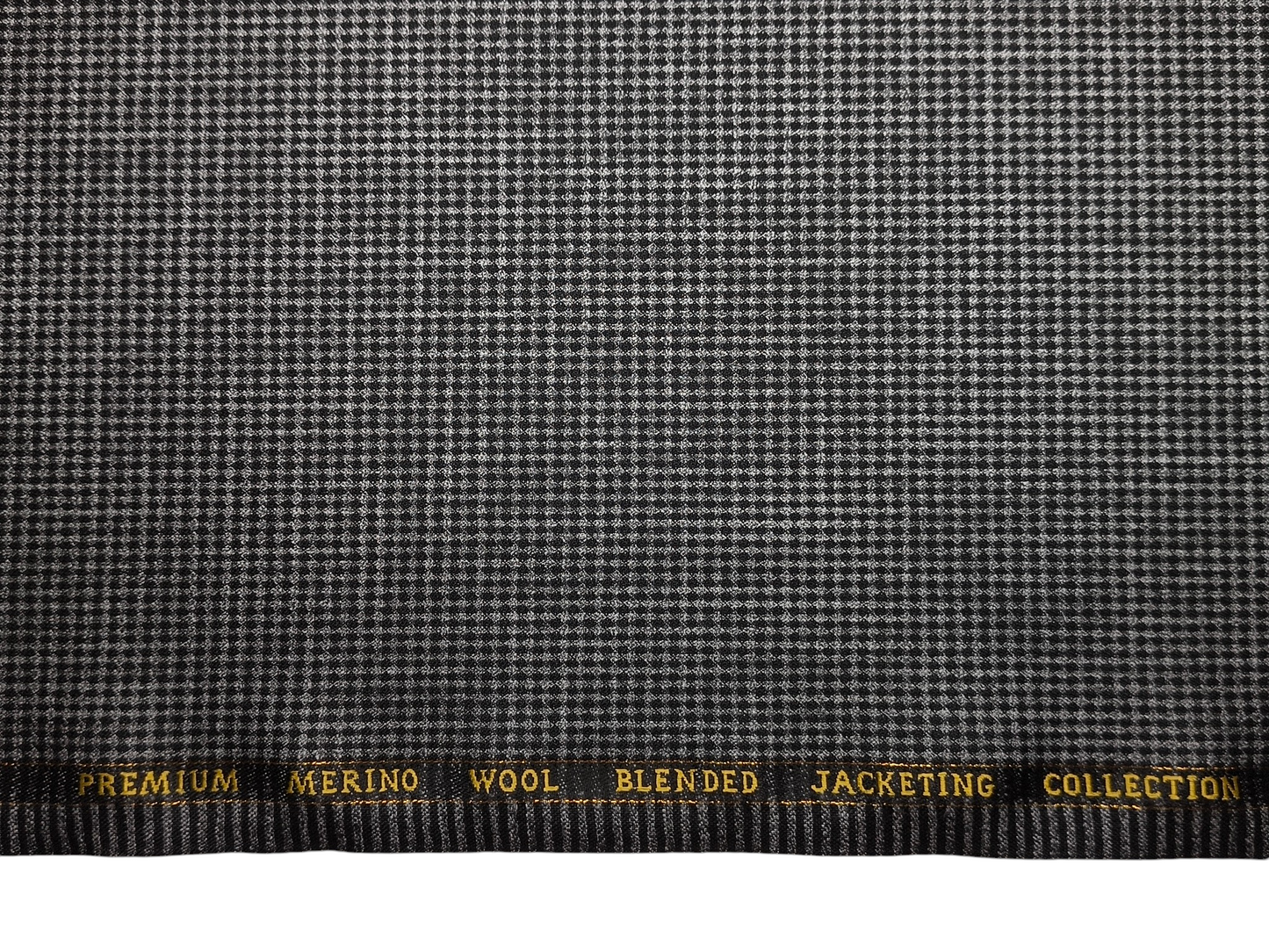 Cavalero Italy Premium Merino Wool Blend Jacketing Suiting Fabric (Dark Grey & Black , Microchecks)