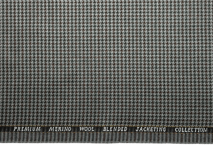 Cavalero Italy Premium Merino Wool Blend Jacketing Suiting Fabric (Sage Green & Brown , Houndstooth)