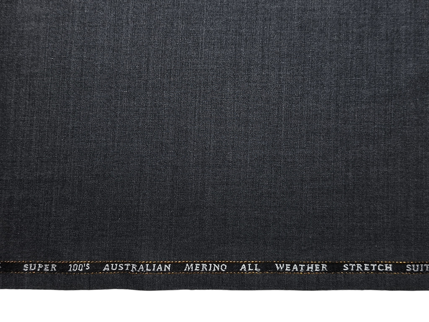 Canetti Italy Super 100s Merino Wool Blend Stretched Suiting Fabric (Charcoal Grey, Plain)