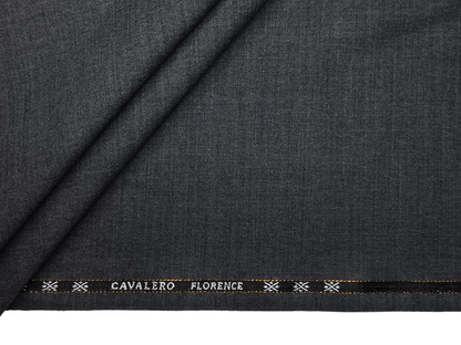 Canetti Italy Super 100s Merino Wool Blend Stretched Suiting Fabric (Charcoal Grey, Plain)
