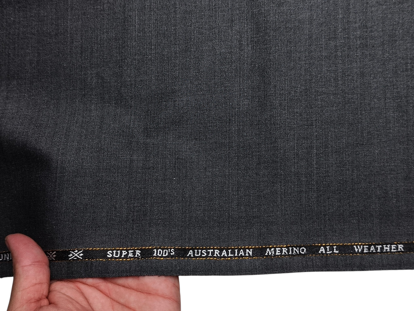 Canetti Italy Super 100s Merino Wool Blend Stretched Suiting Fabric (Charcoal Grey, Plain)