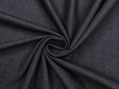 Canetti Italy Super 100s Merino Wool Blend Stretched Suiting Fabric (Charcoal Grey, Plain)