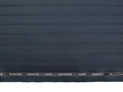 Canetti Italy Premium TR Stretched Suiting Fabric (Bottle Green, Broad Stripes)