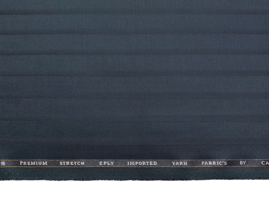 Canetti Italy Premium TR Stretched Suiting Fabric (Bottle Green, Broad Stripes)
