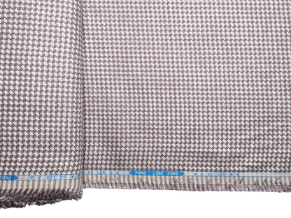 100% Pure Linen 60 LEA Jacquard Shirting Fabric (Brown, Houndstooth Pattern)