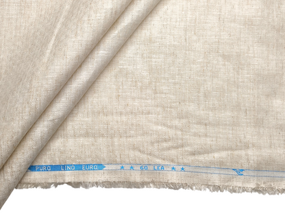 100% Pure Linen 60 LEA Shirting Fabric (Natural, Jacquard)
