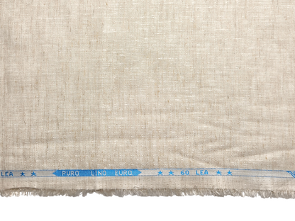 100% Pure Linen 60 LEA Shirting Fabric (Natural, Jacquard)