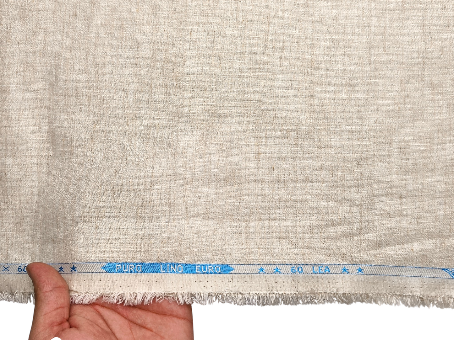 100% Pure Linen 60 LEA Shirting Fabric (Natural, Jacquard)