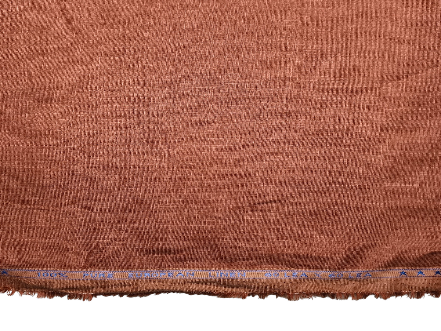 100% Pure Linen 60 LEA Shirting Fabric (Rust, Plain)