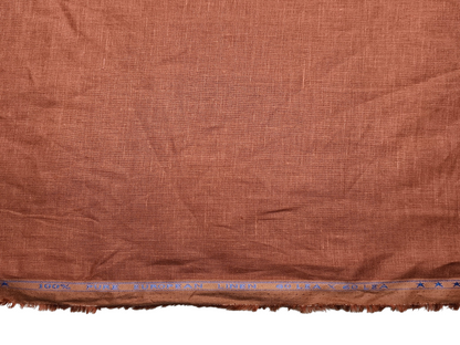 100% Pure Linen 60 LEA Shirting Fabric (Rust, Plain)