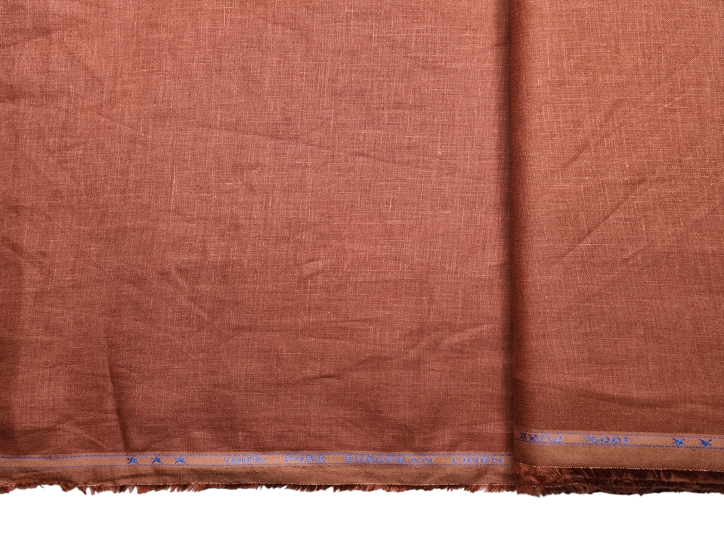 100% Pure Linen 60 LEA Shirting Fabric (Rust, Plain)