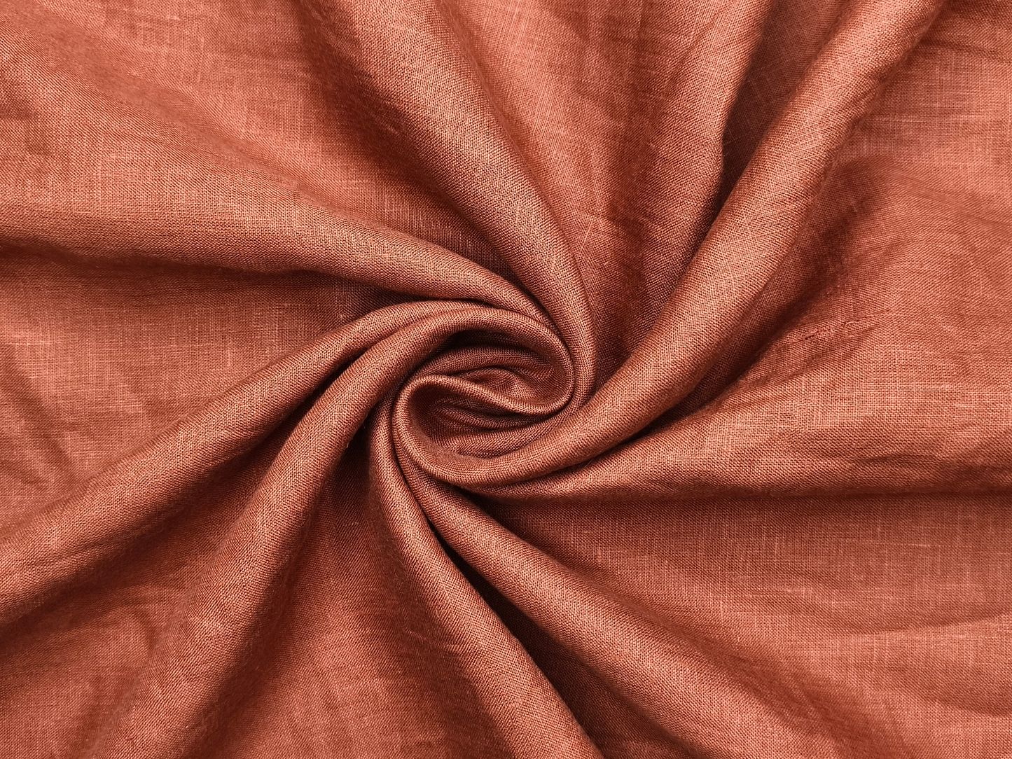 100% Pure Linen 60 LEA Shirting Fabric (Rust, Plain)