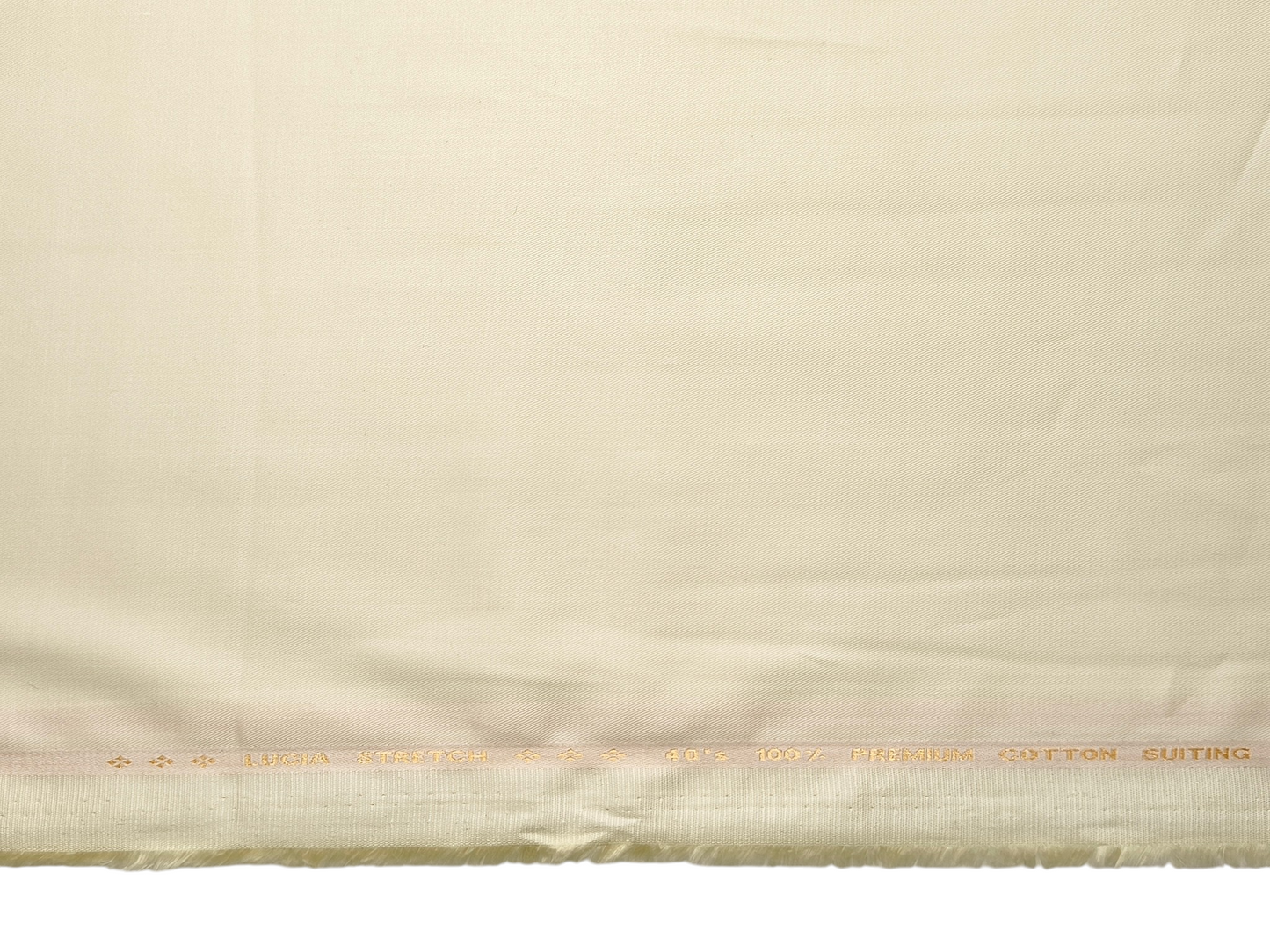 Dickens & Browne 40s 100% Premium Cotton Stretched Suiting Fabric (Cream, Plain)