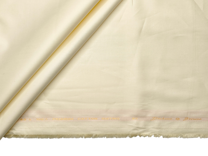 Dickens & Browne 40s 100% Premium Cotton Stretched Suiting Fabric (Cream, Plain)