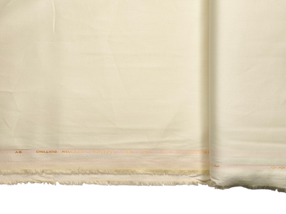 Dickens & Browne 40s 100% Premium Cotton Stretched Suiting Fabric (Cream, Plain)