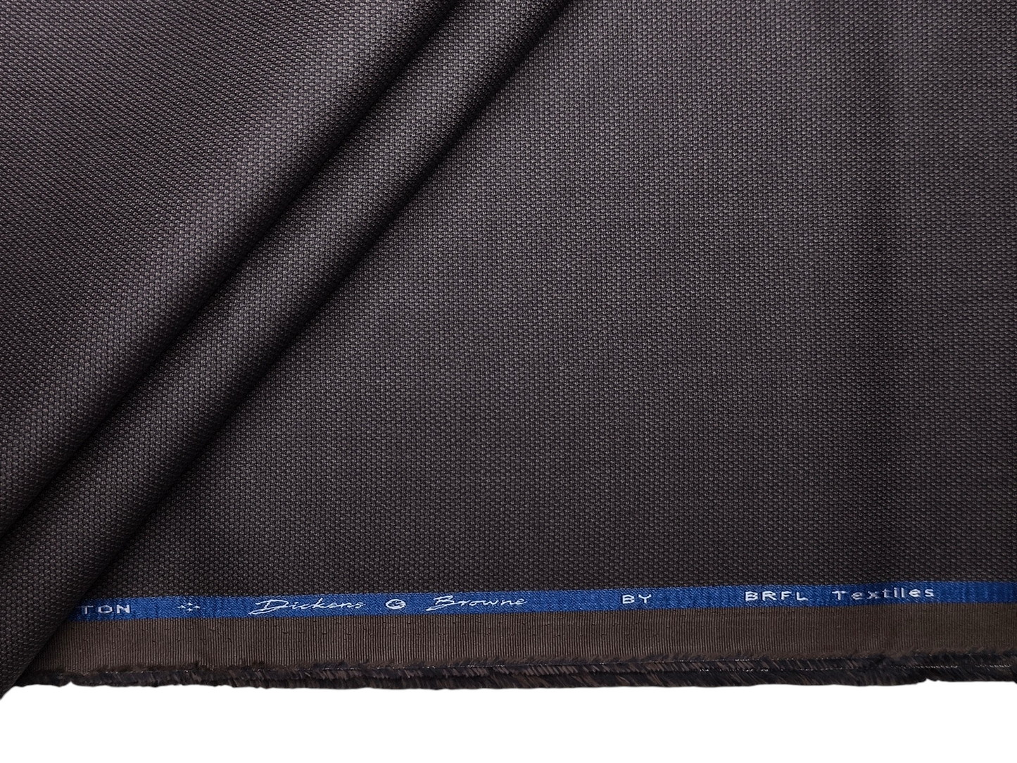 Dickens & Browne 100% Cotton Stretched Textured Suiting Fabric (Charcoal Grey, Textured)