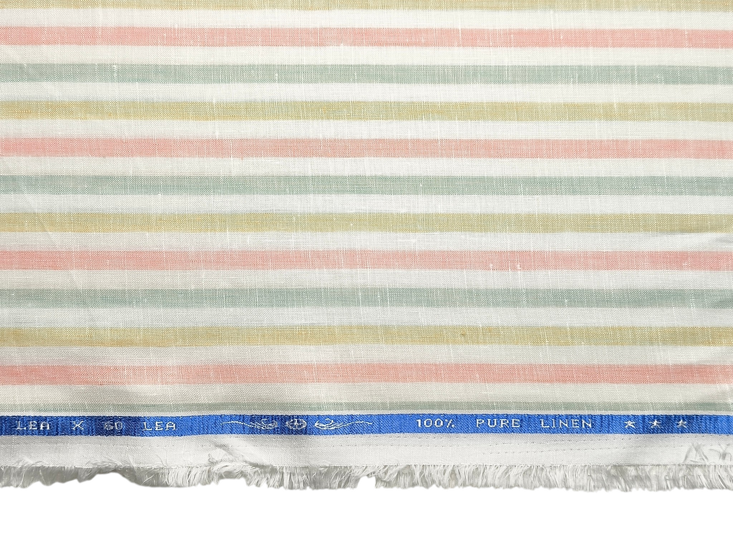 100% Pure Linen 60 LEA Shirting Fabric (Vibrant , Stripes)