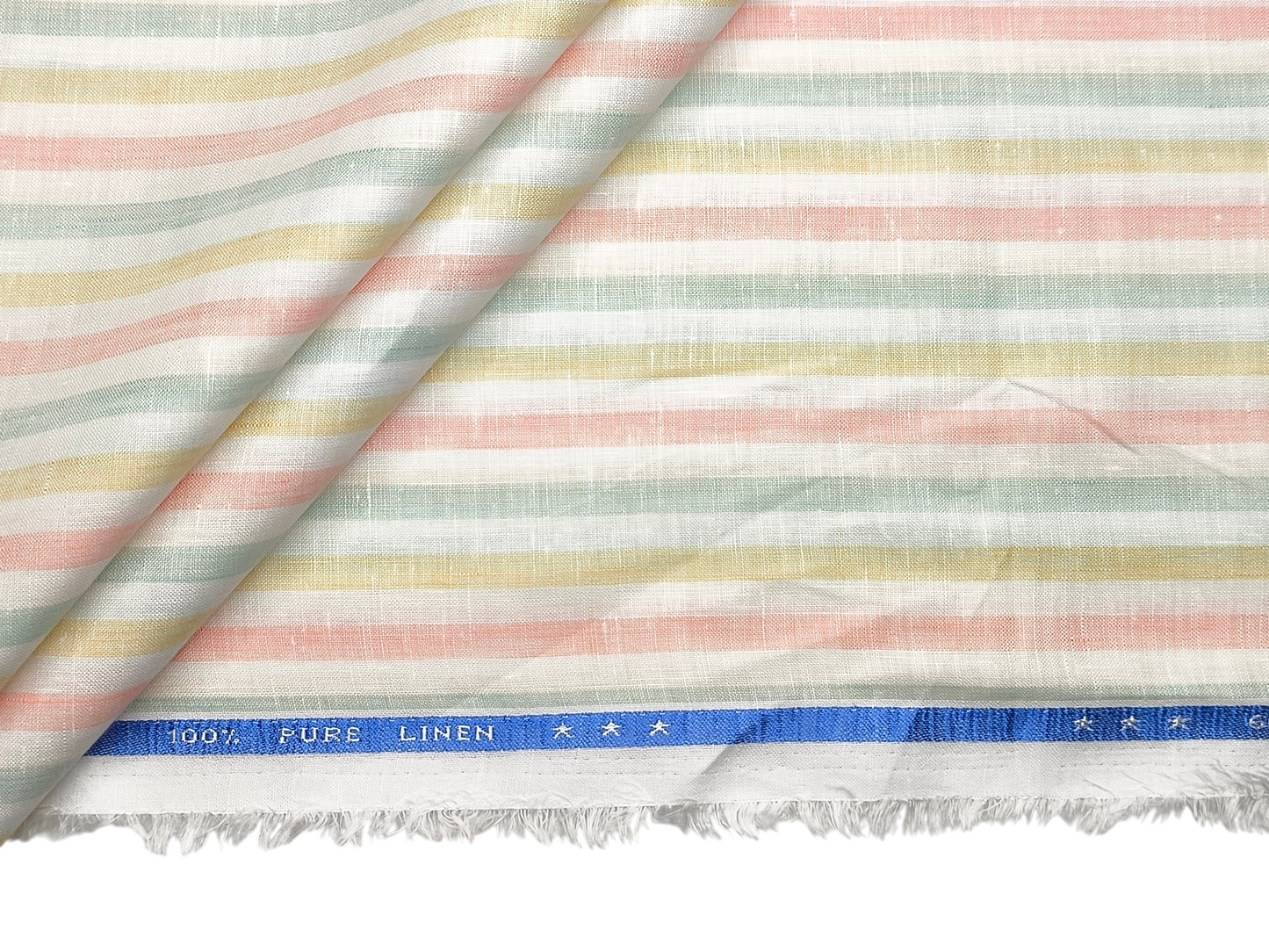 100% Pure Linen 60 LEA Shirting Fabric (Vibrant , Stripes)