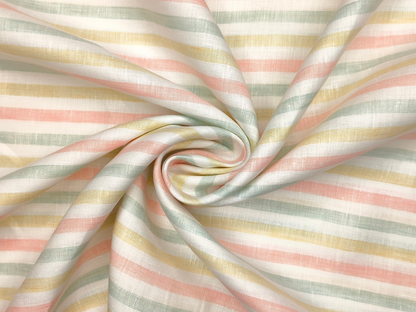 100% Pure Linen 60 LEA Shirting Fabric (Vibrant , Stripes)