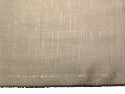 Dickens & Browne 100% Cotton Stretched Suiting Fabric (Khaki Brown, Slub Design)