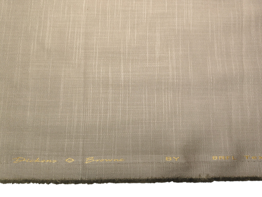 Dickens & Browne 100% Cotton Stretched Suiting Fabric (Khaki Brown, Slub Design)