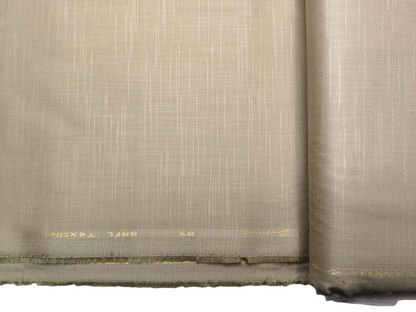 Dickens & Browne 100% Cotton Stretched Suiting Fabric (Khaki Brown, Slub Design)