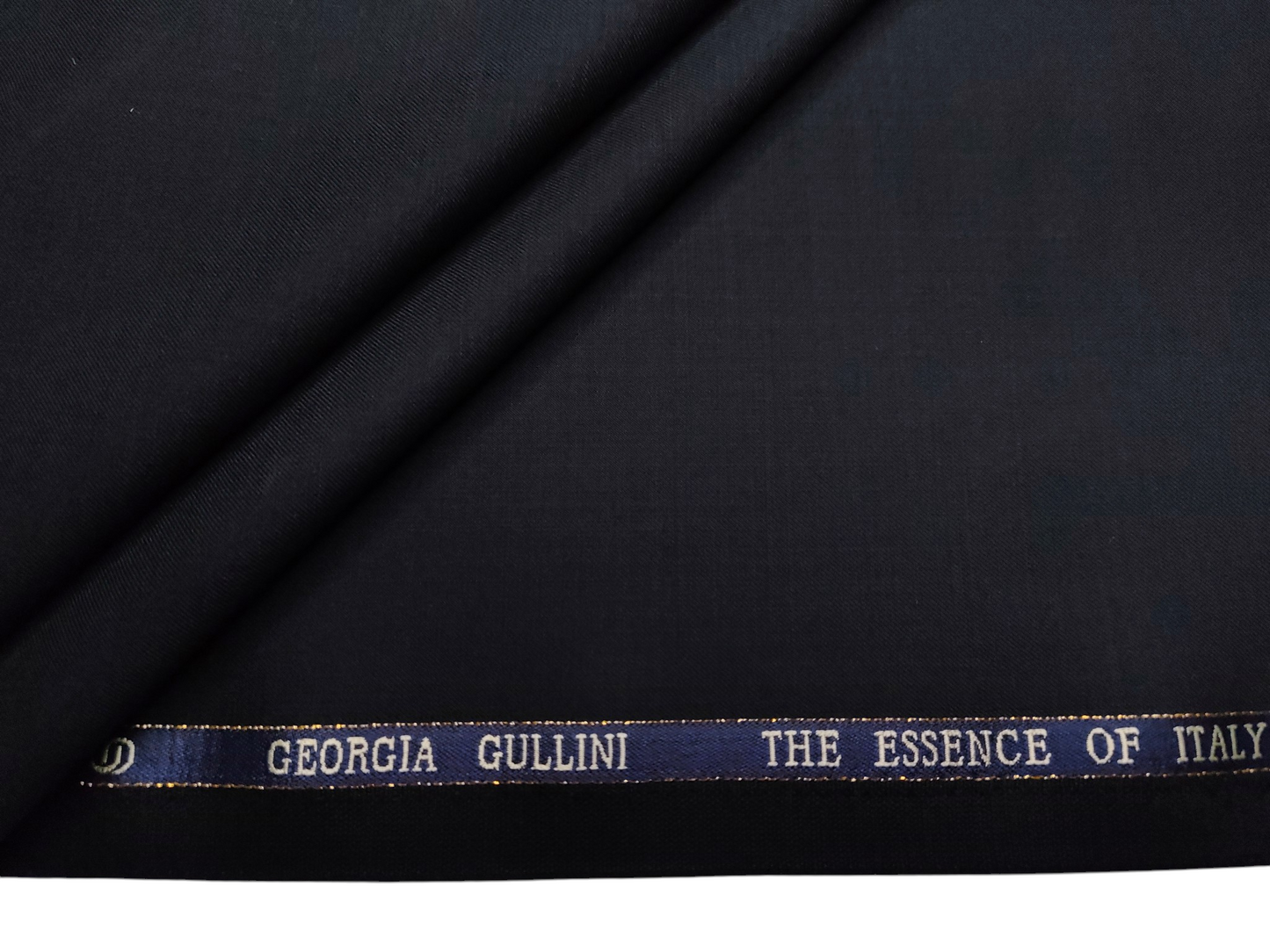 Georgia Gullini Italy Super 130s Merino Wool Blended Suiting Fabric (Black, Plain)