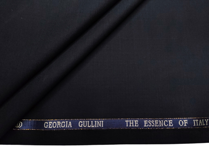 Georgia Gullini Italy Super 130s Merino Wool Blended Suiting Fabric (Black, Plain)