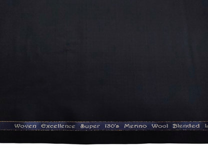Georgia Gullini Italy Super 130s Merino Wool Blended Suiting Fabric (Black, Plain)