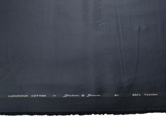 Dickens & Browne 100% Cotton Stretched Suiting Fabric (Charcoal Grey, Plain)