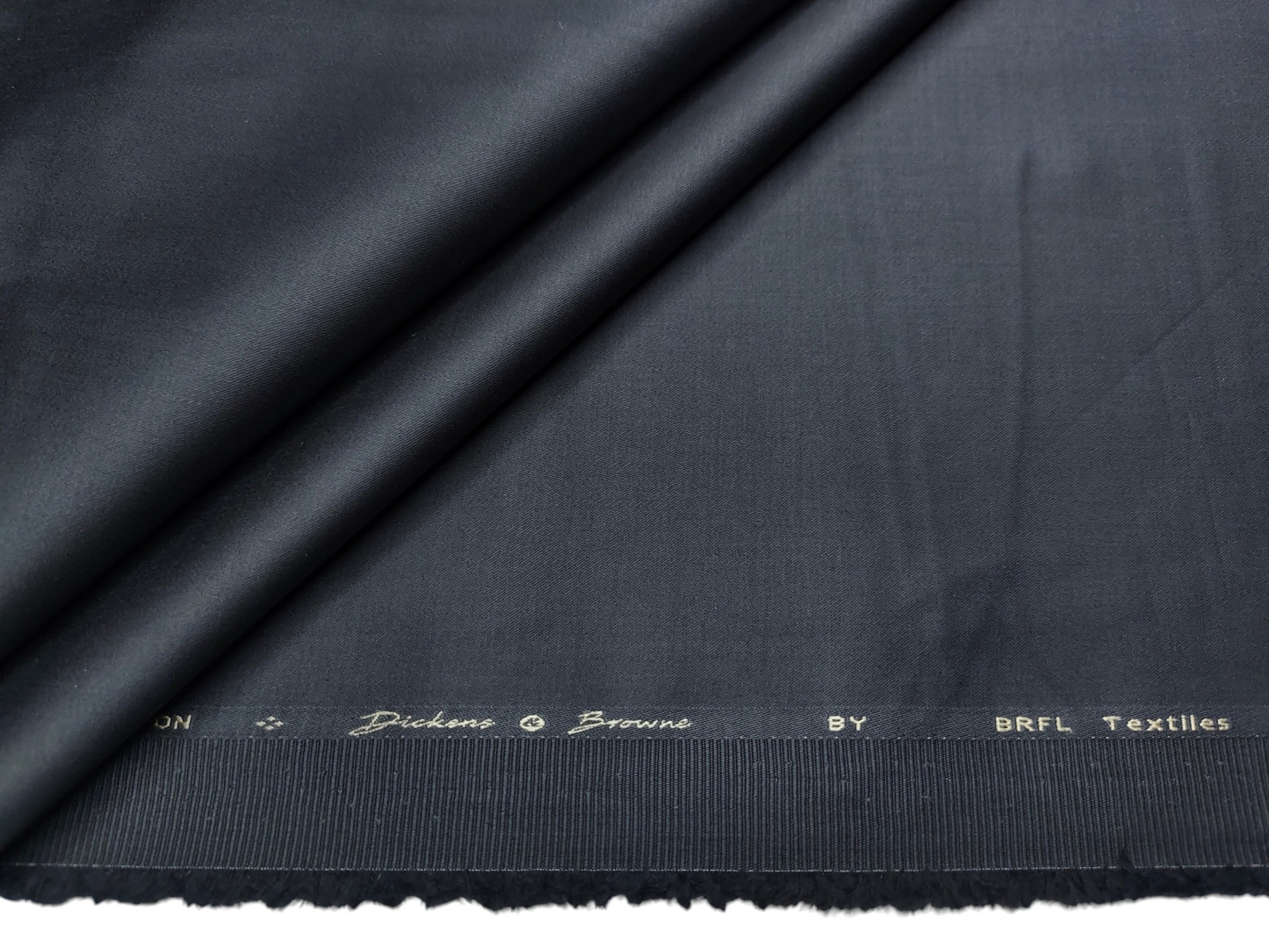 Dickens & Browne 100% Cotton Stretched Suiting Fabric (Charcoal Grey, Plain)