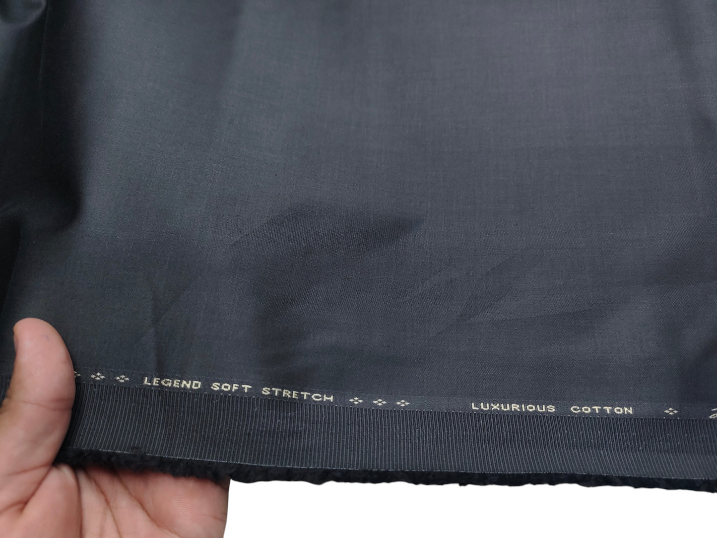 Dickens & Browne 100% Cotton Stretched Suiting Fabric (Charcoal Grey, Plain)