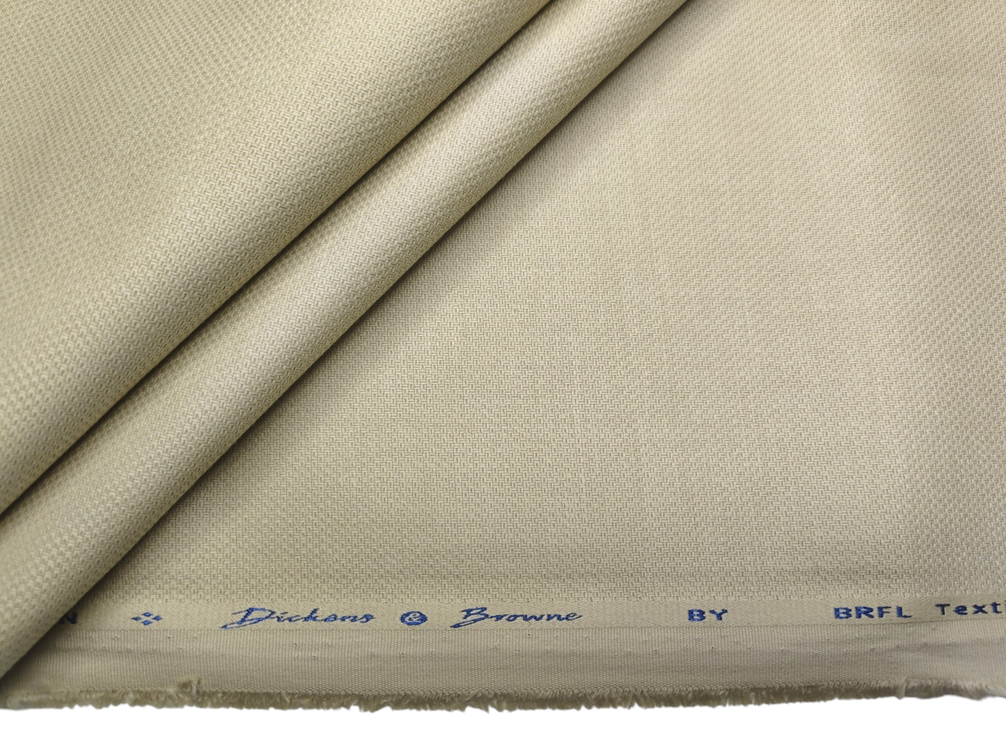Dickens & Browne 100% Cotton Stretched Suiting Fabric (Sandy Beige, Textured)