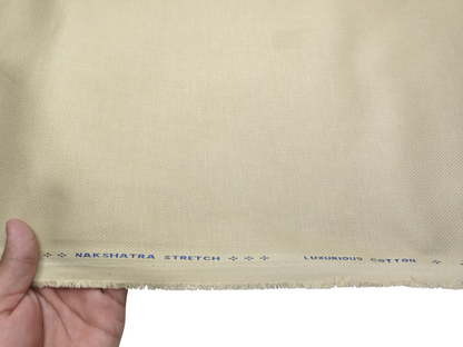 Dickens & Browne 100% Cotton Stretched Suiting Fabric (Sandy Beige, Textured)
