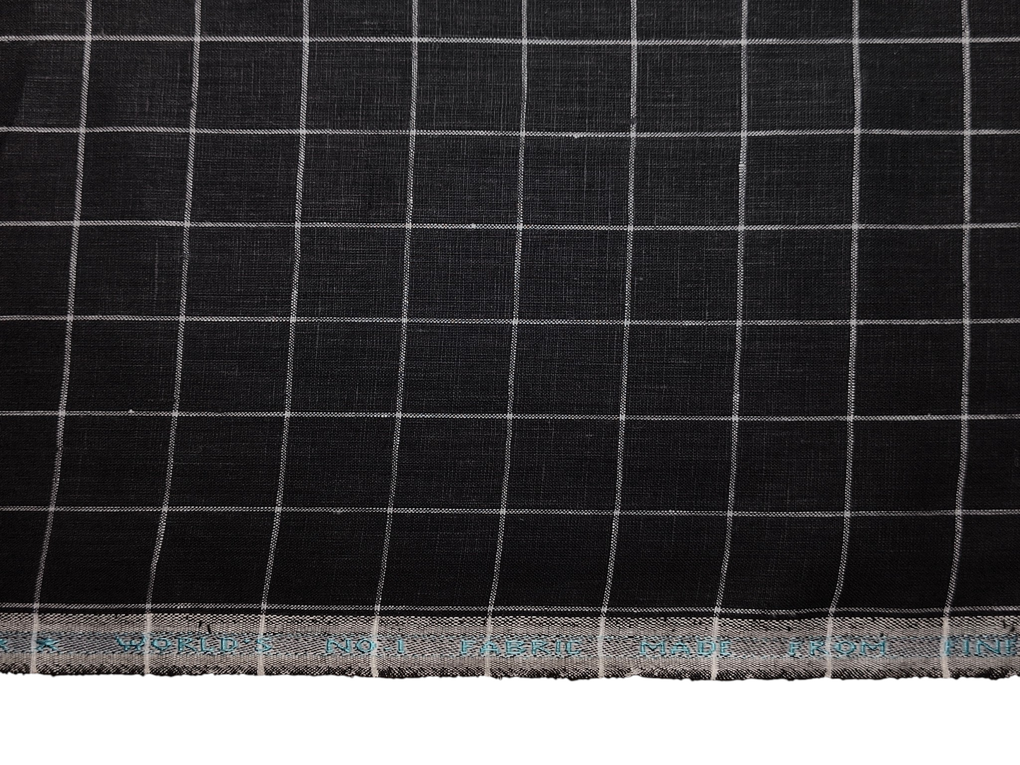 Murano Di Italia Italian Luxury Collection 100% Pure Linen 70 LEA Shirting Fabric (Black & White , Checks)