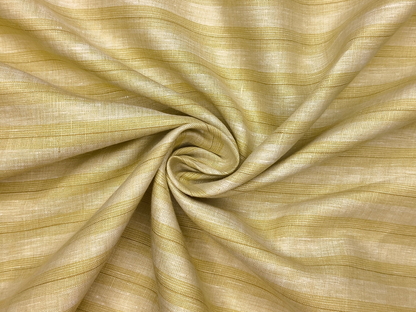 Murano Di Italia Italian Luxury Collection 100% Pure Linen 70 Lea Shirting Fabric (Golden Beige, Stripes)