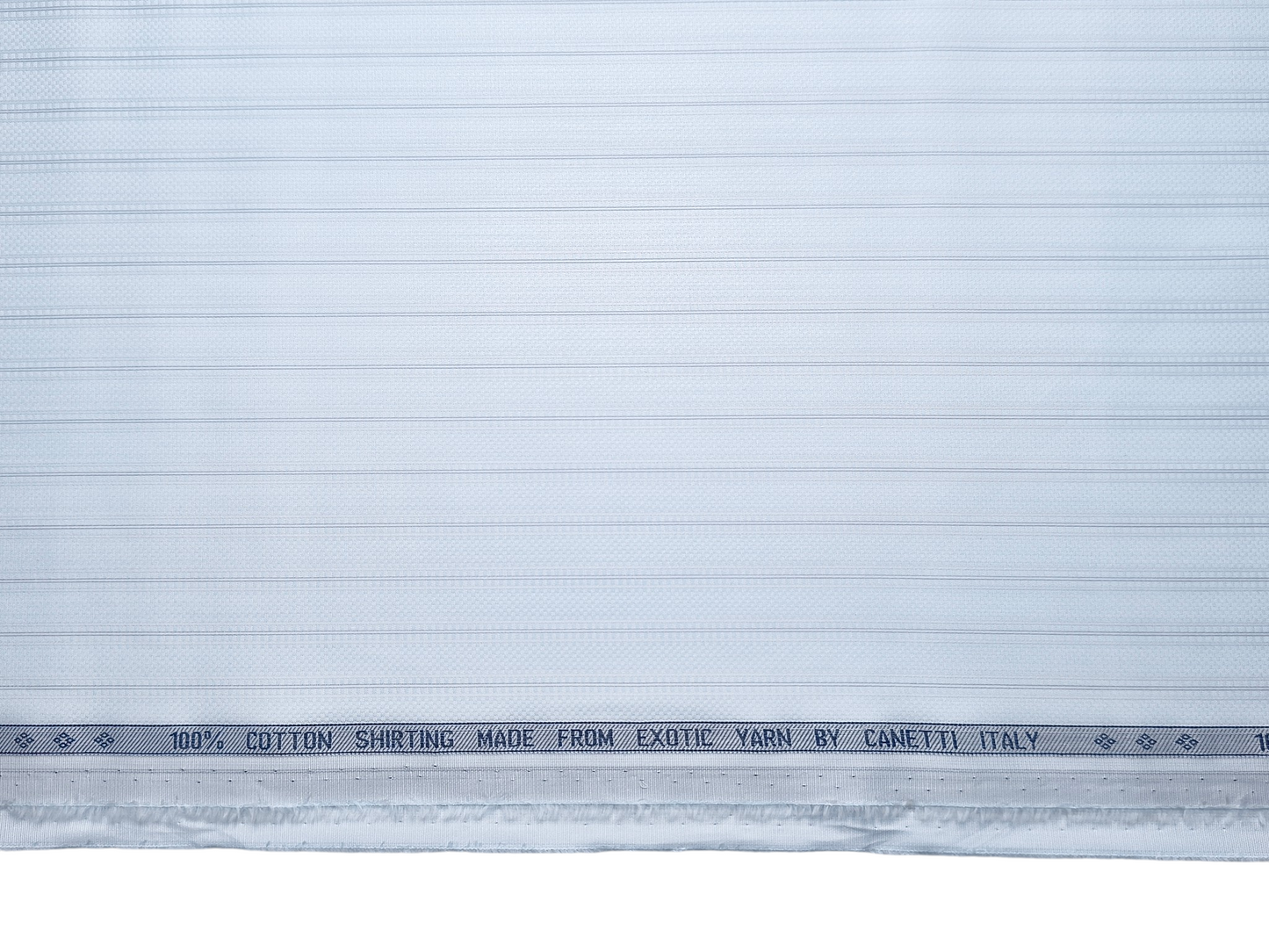 Canetti Italy 100% Cotton Premium Shirting Fabric (Light Ice Blue, Patterned Stripes)