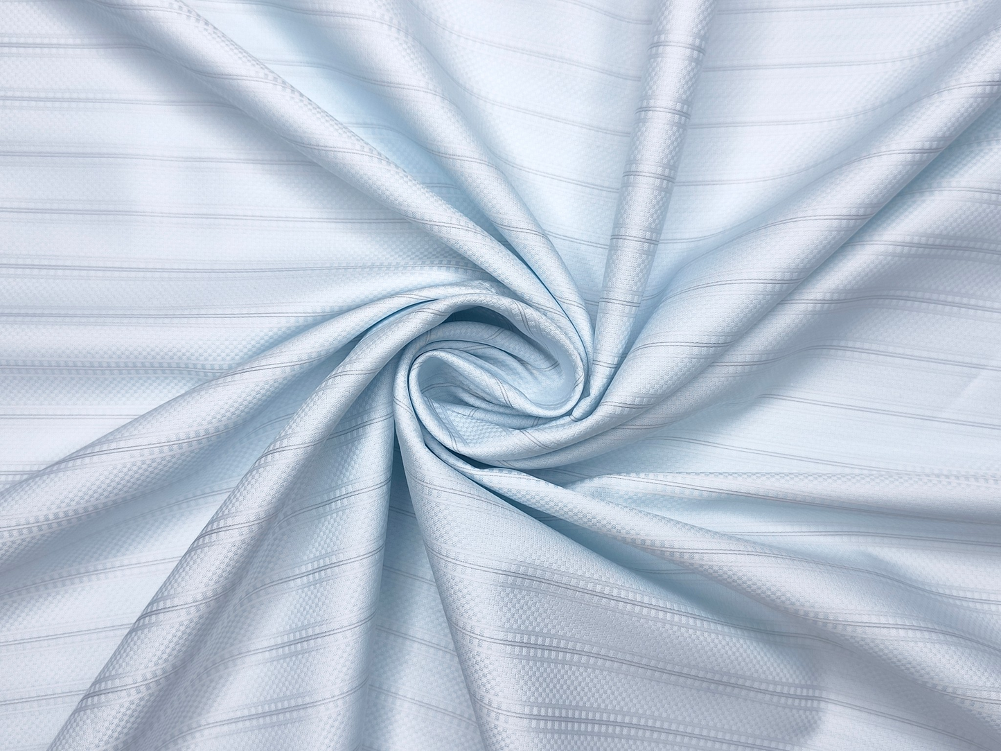 Canetti Italy 100% Cotton Premium Shirting Fabric (Light Ice Blue, Patterned Stripes)