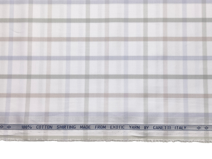 Canetti Italy 100% Cotton Premium Shirting Fabric (Multicolour , Checks)