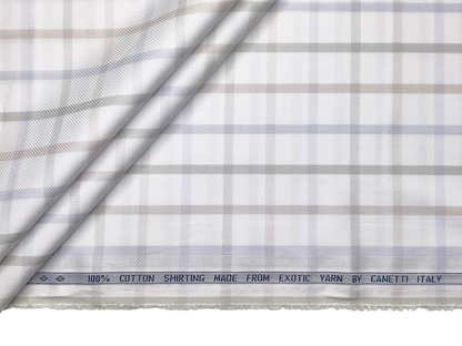 Canetti Italy 100% Cotton Premium Shirting Fabric (Multicolour , Checks)