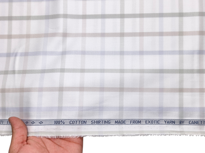 Canetti Italy 100% Cotton Premium Shirting Fabric (Multicolour , Checks)