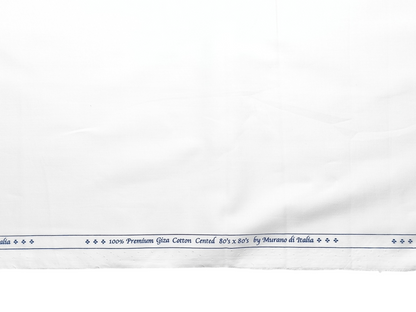 Murano Di Italia 100% 80s Giza Cotton Shirting Fabric (White, Plain)