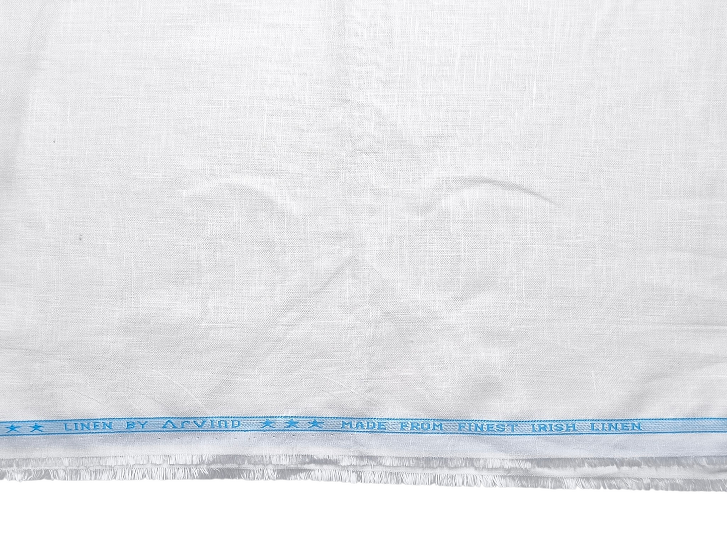 Arvind Premium Cotton Linen Blended Shirting Fabric (White, Plain)